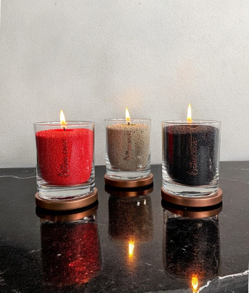 Unscented Powder Candle in Glass - Black 160g